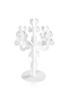 iPLEX - Candelabro linea Vittoriale design rinascimentale con 5 braccia in plexiglass bianco opalino. - arredamento casa salotto