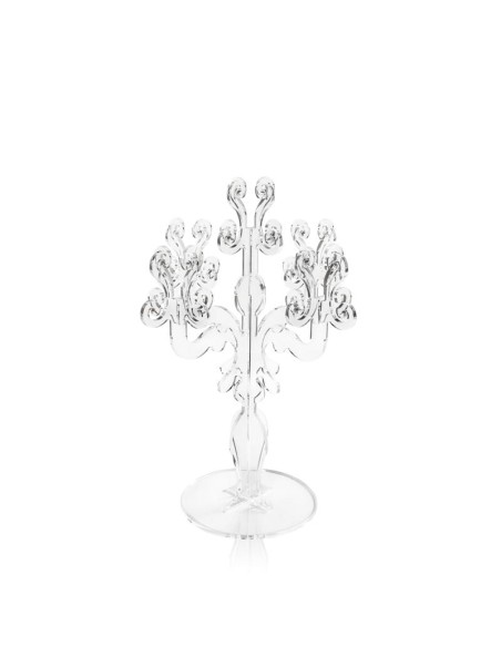 iPLEX - Candelabro linea Vittoriale design rinascimentale con 5 braccia in plexiglass Trasparente. - arredamento casa salotto sa