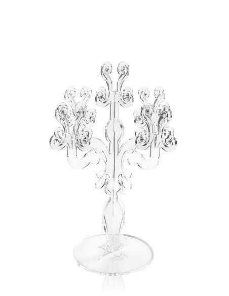 iPLEX - Candelabro linea Vittoriale design rinascimentale con 5 braccia in plexiglass Trasparente. - arredamento casa salotto sa