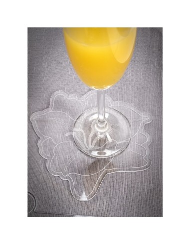 iPLEX Design - Set Tovaglietta / Sottobicchiere Rinascimento Quadrato in plexiglass - Trasparente - 40 / 14,5x0,3 / 0,3x40 / 14,
