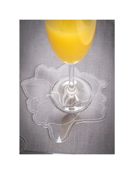 iPLEX Design - Set Tovaglietta / Sottobicchiere Rinascimento Quadrato in plexiglass - Trasparente - 40 / 14,5x0,3 / 0,3x40 / 14,