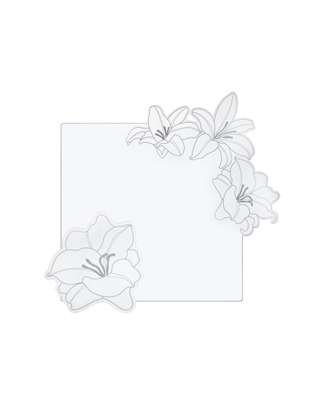 iPLEX Design - Set Tovaglietta / Sottobicchiere Rinascimento Quadrato in plexiglass - Trasparente - 40 / 14,5x0,3 / 0,3x40 / 14,