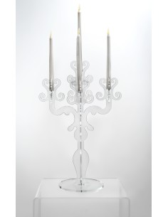 iPLEX - Candelabro linea Vittoriale design rinascimentale con 5 braccia in plexiglass Trasparente. - arredamento casa salotto sa 2