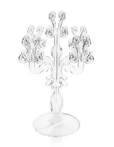 iPLEX - Candelabro linea Vittoriale design rinascimentale con 5 braccia in plexiglass Trasparente. - arredamento casa salotto sa
