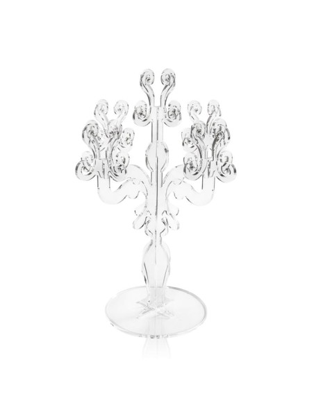 iPLEX - Candelabro linea Vittoriale design rinascimentale con 5 braccia in plexiglass Trasparente. - arredamento casa salotto sa