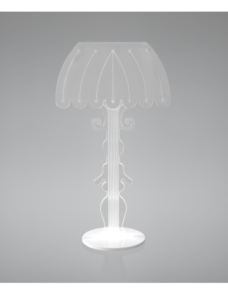 iPLEX - Madame Lampada da tavolo con luce led in plexiglass PMMA, illuminazione con effetto diffuso, interruttore a mano,. Made 