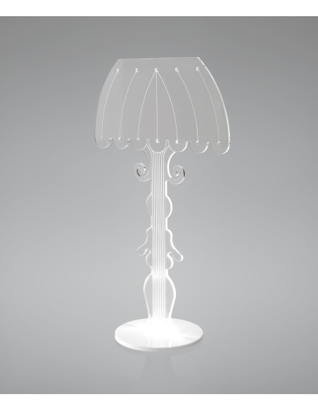 iPLEX - Madame Lampada da tavolo con luce led in plexiglass PMMA, illuminazione con effetto diffuso, interruttore a mano,. Made 