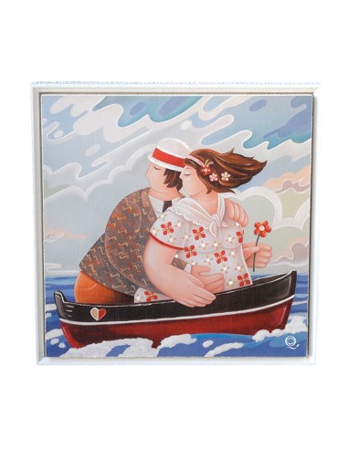 Quadri&Quadri - Quadro da parete ''Amore e gelosia nascono in compagnia'' linea ''I Prisciosi'' Quadro con cornice bainca 37x37x