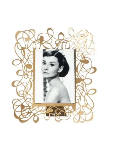 Arti & Mestieri - Portafoto Di Design Scarabocchio Piccolo colore Oro laccato in ferro e polimetilmetacrilato 19 x 22 h (10 x 13