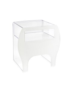 Mimì Comodino design art nouveau francese in plexiglass Trasparente e bianco pieno. 2