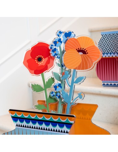 Vesta Home - Fiore Gardenia Grande Kit 6 Pz Funny Flowers·arancione·12,5 X 55,5 H Th. 5 Mm