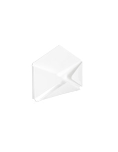 Mensola linea Epistola a forma di busta in plexiglass PMMA bianco pieno 2