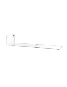 Mensola a L lato sinistro in plexiglass PMMA Trasparente , spessore 8 mm, portata max 5 kg, Made in Italy