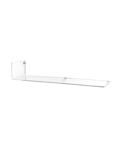 Mensola a L lato sinistro in plexiglass PMMA Trasparente , spessore 8 mm, portata max 5 kg, Made in Italy