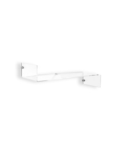 Mensola a forma di Z lato sinistro in plexiglass Trasparente abbinabile e componibile. Made in Italy