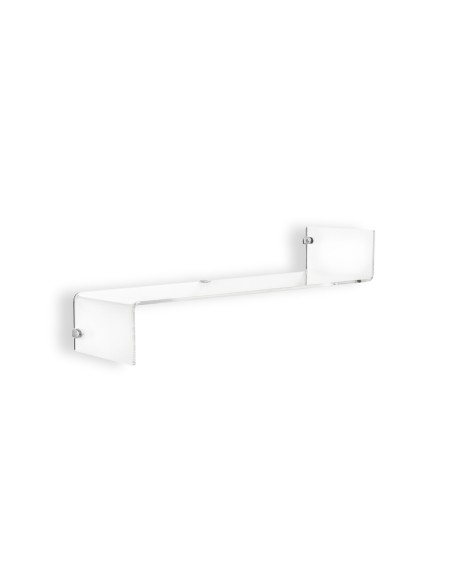 Mensola a forma di Z lato destro in plexiglass Trasparente abbinabile e componibile. Made in Italy