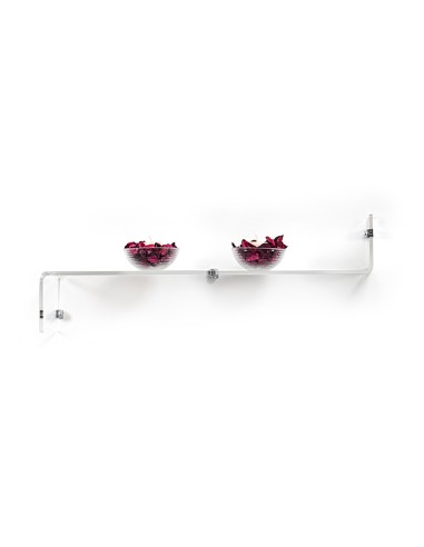 Mensola a forma di Z lato destro in plexiglass Trasparente abbinabile e componibile. Made in Italy
