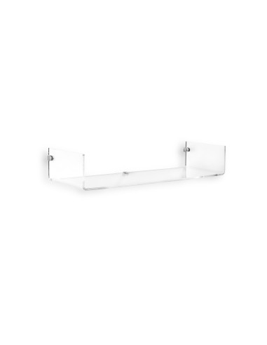 Mensola a forma di U in plexiglass Trasparente componibile in sistemi modulari. Made in Italy