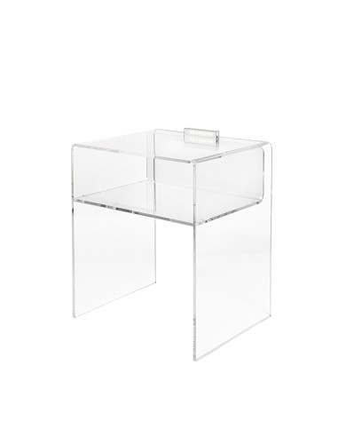 Lyn Comodino Trasparente in plexiglass PMMA con luce LED incorporata.