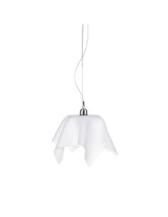 Lampadario Sospensione design moderno da soffitto "linea Drappeggi" in plexiglass color bisabbiato bianco