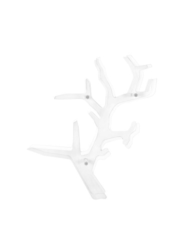 Koral Libreria da parete in plexiglass PMMA bianco pieno tagliata al laser, base Trasparente,. Made in Italy