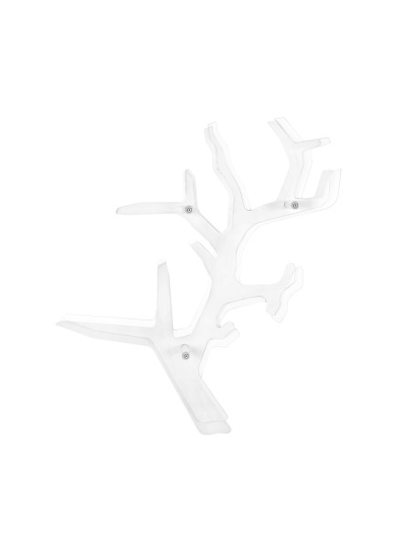 Koral Libreria da parete in plexiglass PMMA bianco pieno tagliata al laser, base Trasparente,. Made in Italy