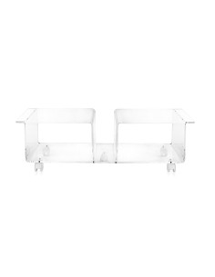 Imago Double Mobile Porta TV polifunzionale in plexiglass Trasparente a 2 scompartimenti
