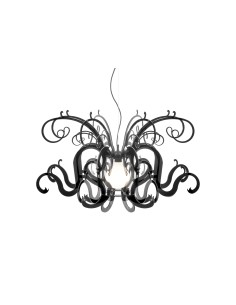 Gorgon Lampadario a sospensione in plexiglass PMMA nero pieno. 2