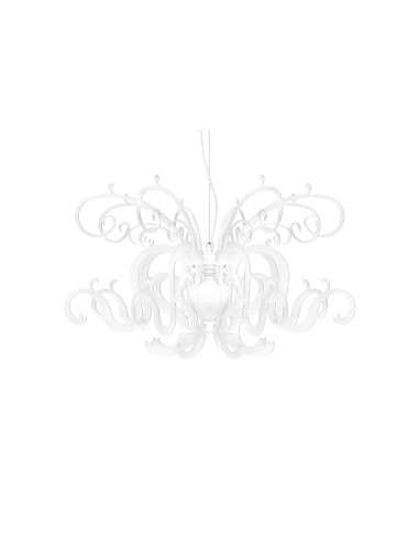Gorgon Lampadario a sospensione in plexiglass PMMA bisabbiato bianco.