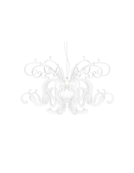 Gorgon Lampadario a sospensione in plexiglass PMMA bisabbiato bianco.