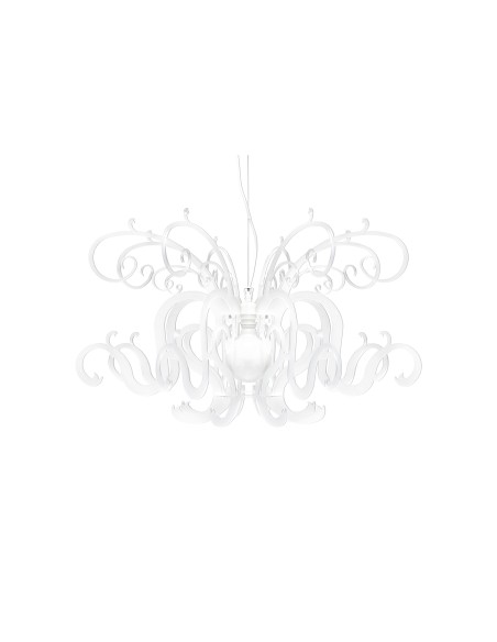 Gorgon Lampadario a sospensione in plexiglass PMMA bisabbiato bianco.