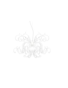 Gorgon Lampadario a sospensione in plexiglass PMMA bisabbiato bianco.