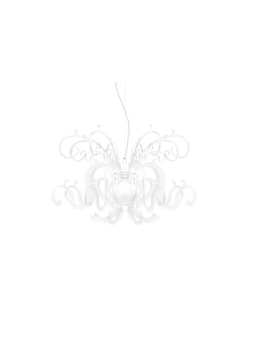 Gorgon Lampadario a sospensione in plexiglass PMMA bisabbiato bianco.
