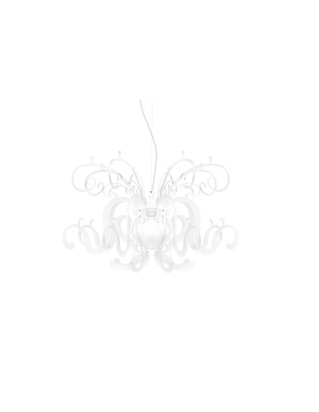 Gorgon Lampadario a sospensione in plexiglass PMMA bisabbiato bianco.