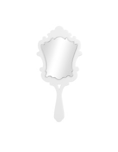 Falpala'18 Specchietto da borsetta con cornice in plexiglass PMMA intagliata al laser color bianco pieno.