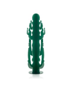Elemento Decorativo a forma di Cactus in plexiglass verde scuro pieno