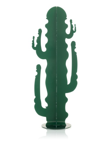 Elemento Decorativo a forma di Cactus in plexiglass verde scuro pieno
