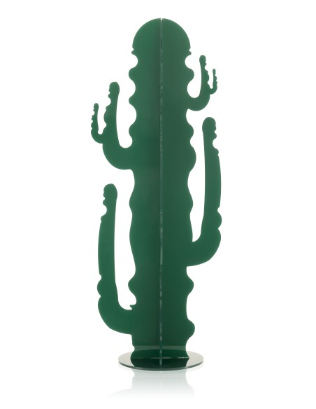 Elemento Decorativo a forma di Cactus in plexiglass verde scuro pieno