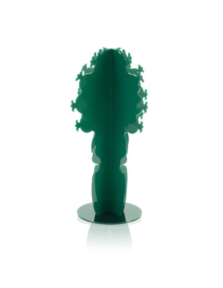 Elemento Decorativo a forma di Cactus in plexiglass verde scuro pieno