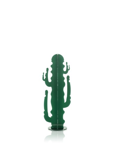 Elemento Decorativo a forma di Cactus in plexiglass verde scuro pieno