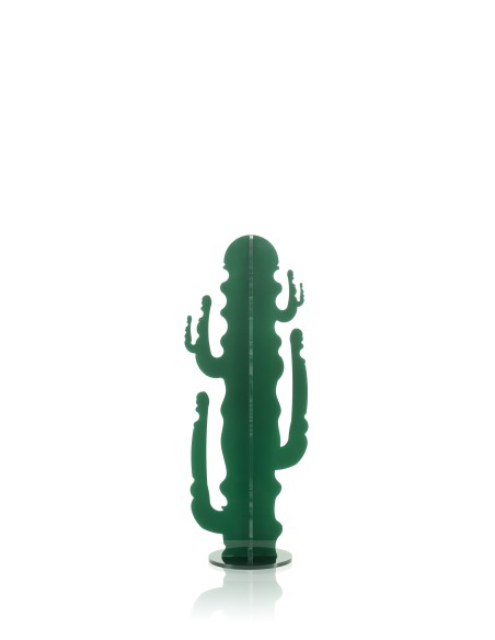 Elemento Decorativo a forma di Cactus in plexiglass verde scuro pieno