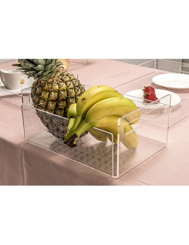 Bon Ton Portafrutta Trasparente decorato Paglia di Vienna in plexiglass