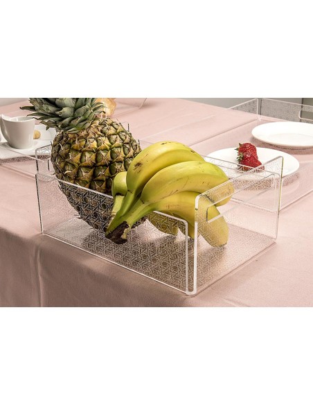 Bon Ton Portafrutta Trasparente decorato Paglia di Vienna in plexiglass