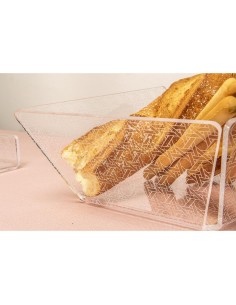 Bon Ton Cestino Portapane Trasparente decorato Paglia di Vienna in plexiglass