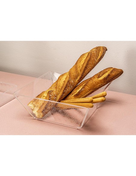 Bon Ton Cestino Portapane Trasparente decorato Paglia di Vienna in plexiglass