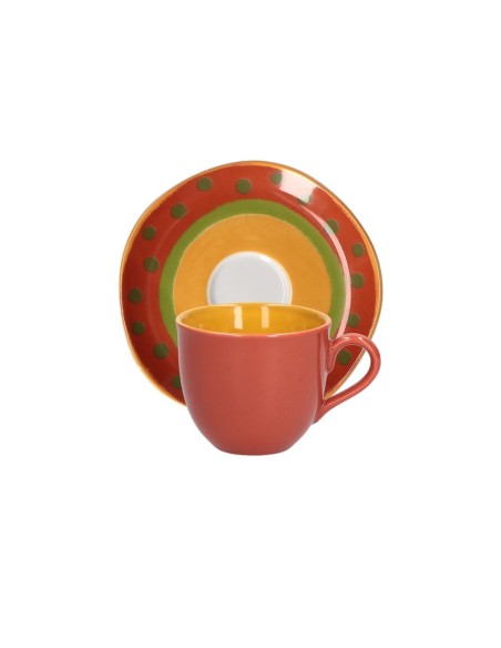 Cottage Tazza Caffe con Piattino 0,10 Lt Rossa