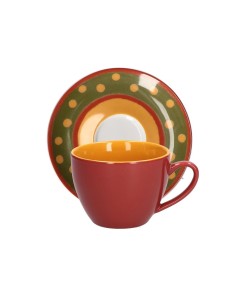 Cottage Tazza Tè con Piatto 0,18 Lt Rossa