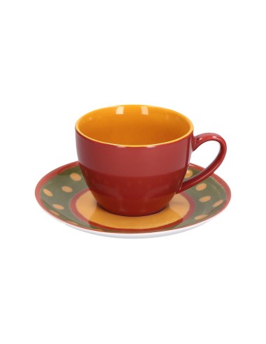 Cottage Tazza Tè con Piatto 0,18 Lt Rossa