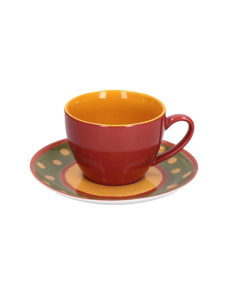 Cottage Tazza Tè con Piatto 0,18 Lt Rossa