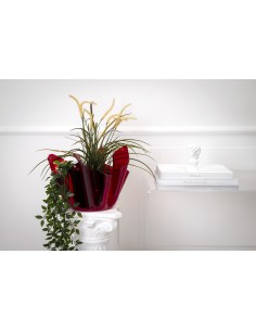 Vaso linea Drappeggi in plexiglass PMMA color rosso Trasparente Made in Italy 2